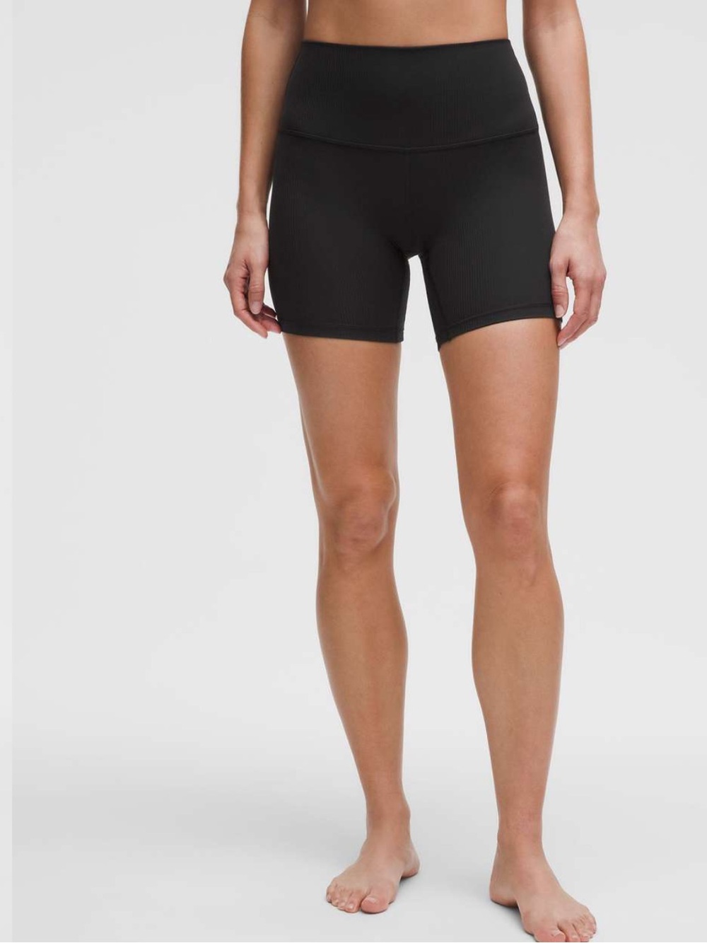 Lululemon Align High-Rise Ribbed 6” Shorts — Black — Size 10